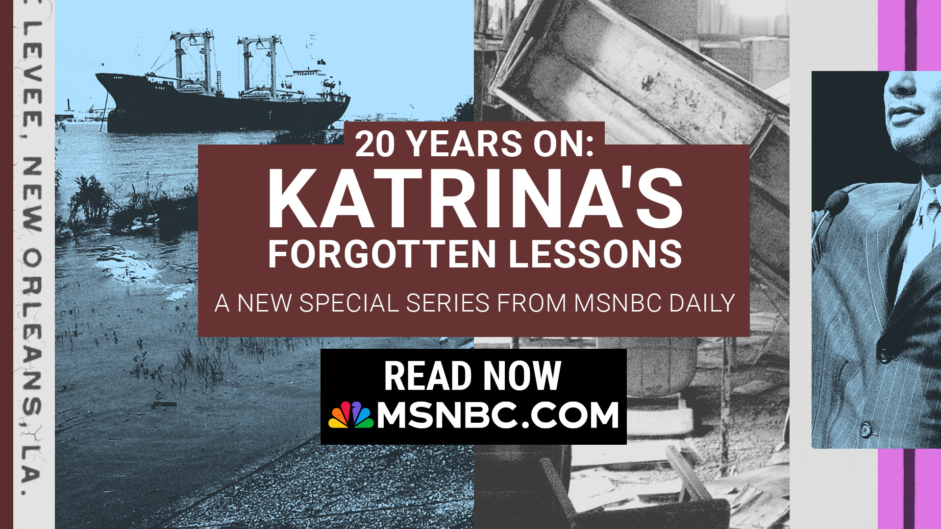 Graphic promoting 20 Years On: Katrina's Forgotten Lessons