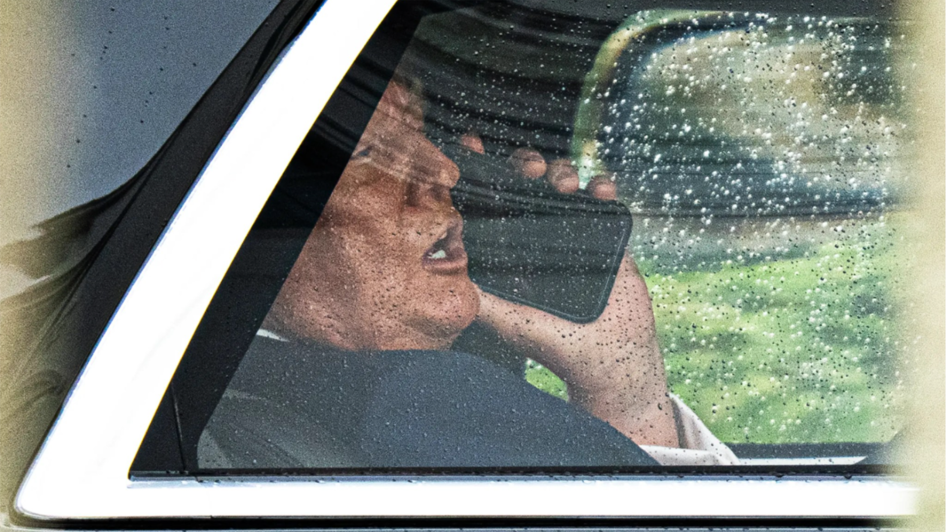Donald Trump in a car