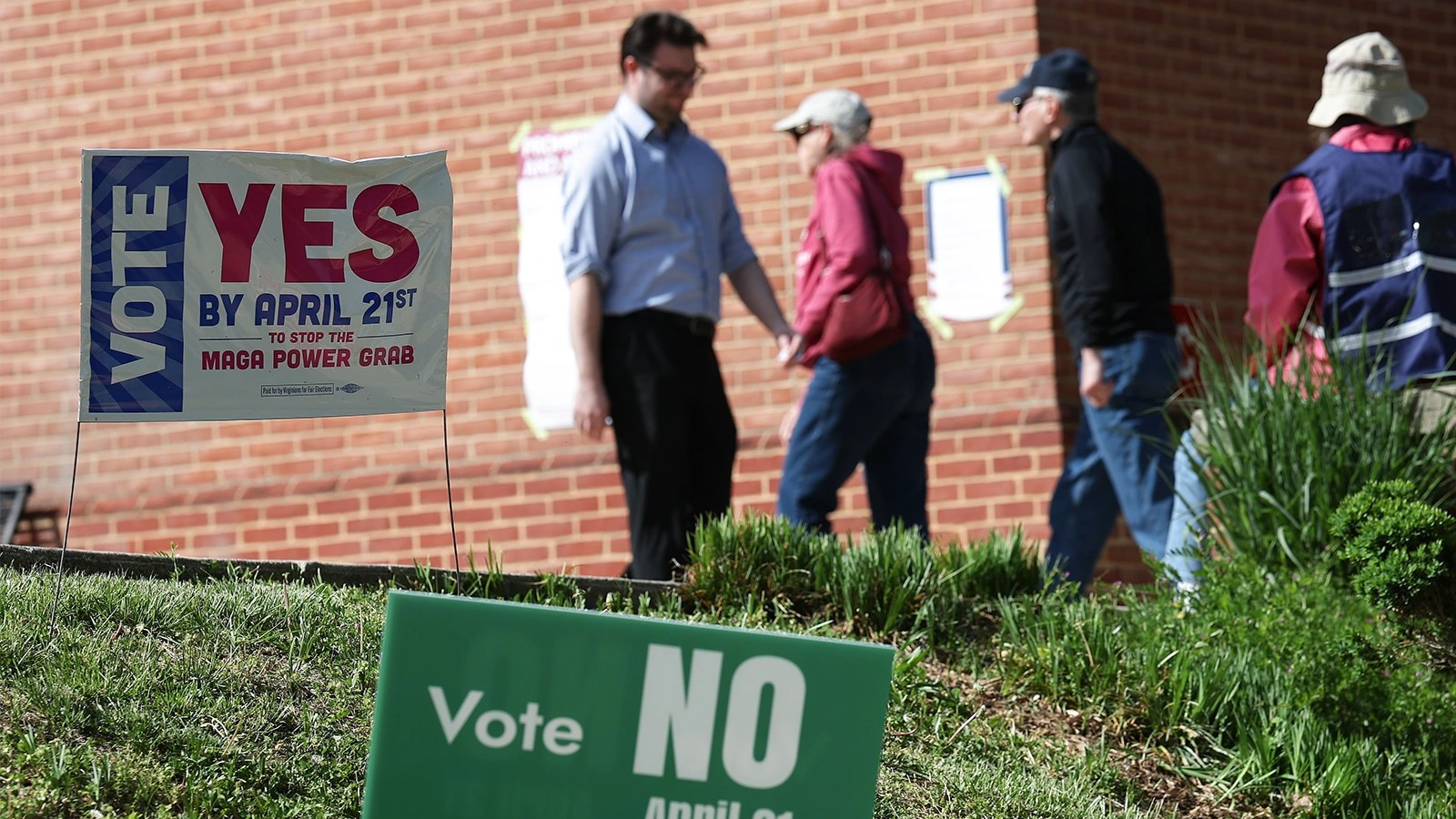 Voters at polling station