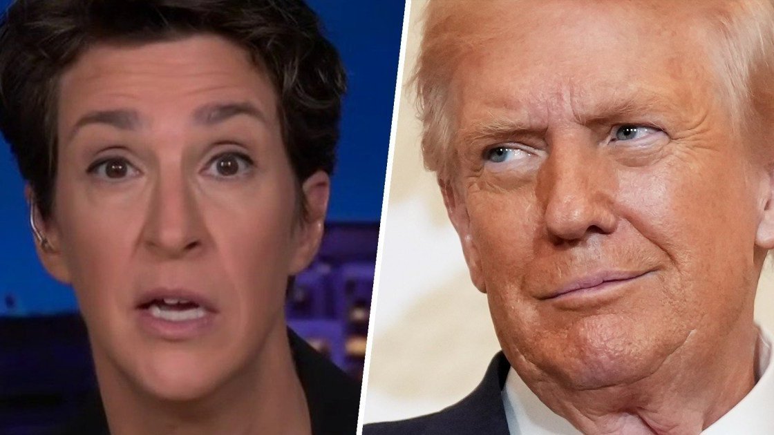 Rachel Maddow and Donald Trump