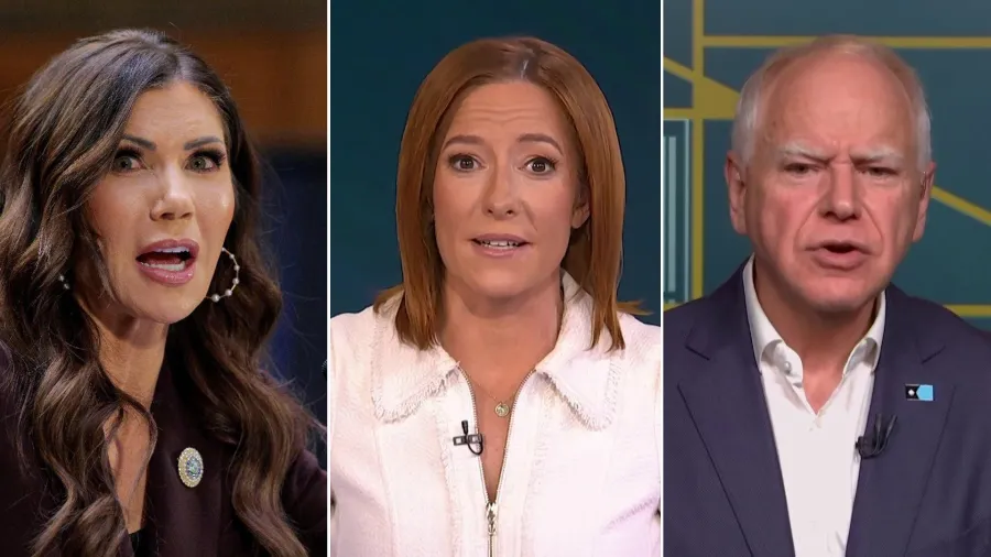 Kristi Noem, Jen Psaki and Tim Walz