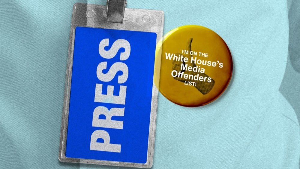 A press badge