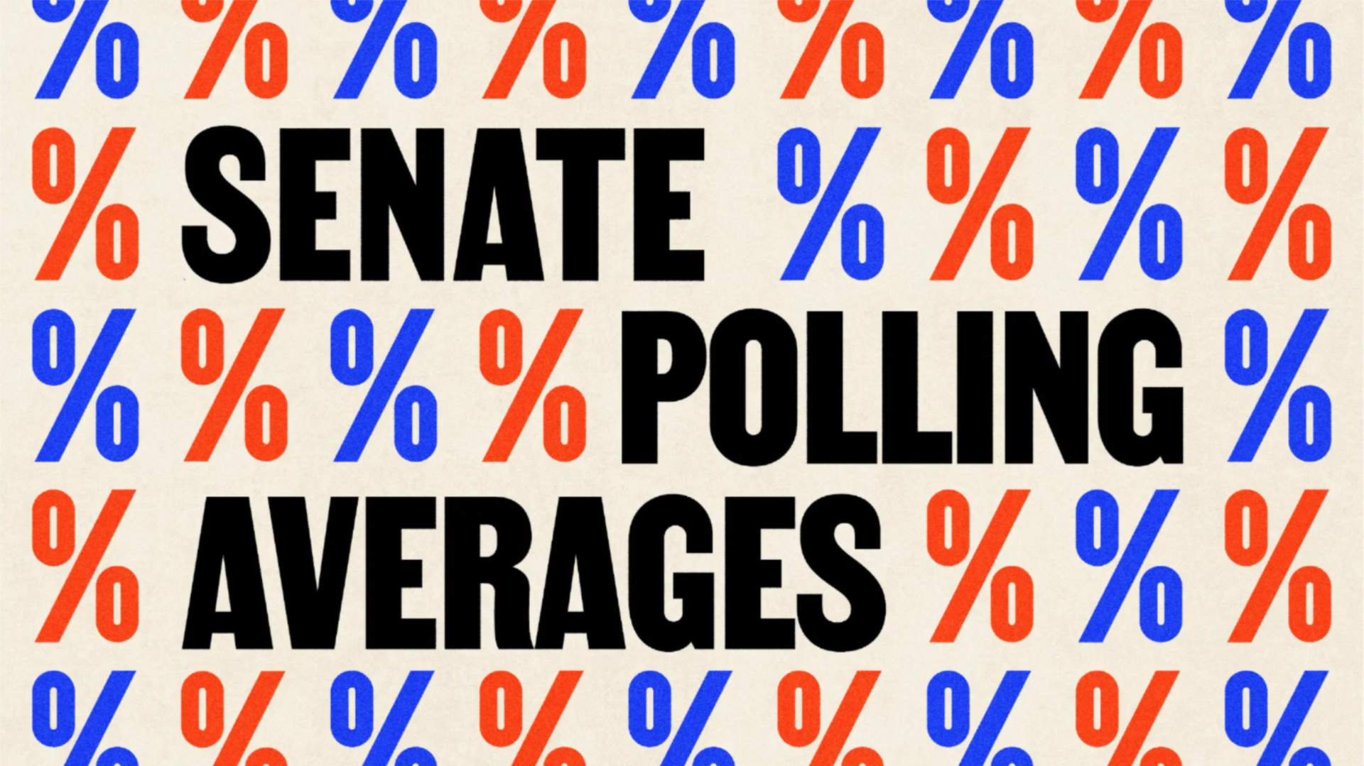 “Senate polling averages” appears in bold type amid red and blue percentage symbols.