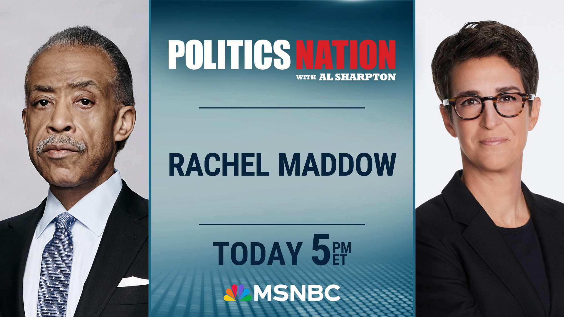 Graphic promoting Rachel Maddow on 