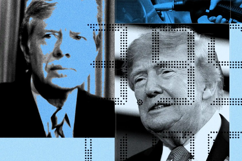 An illustration of Jimmy Carter and Trump