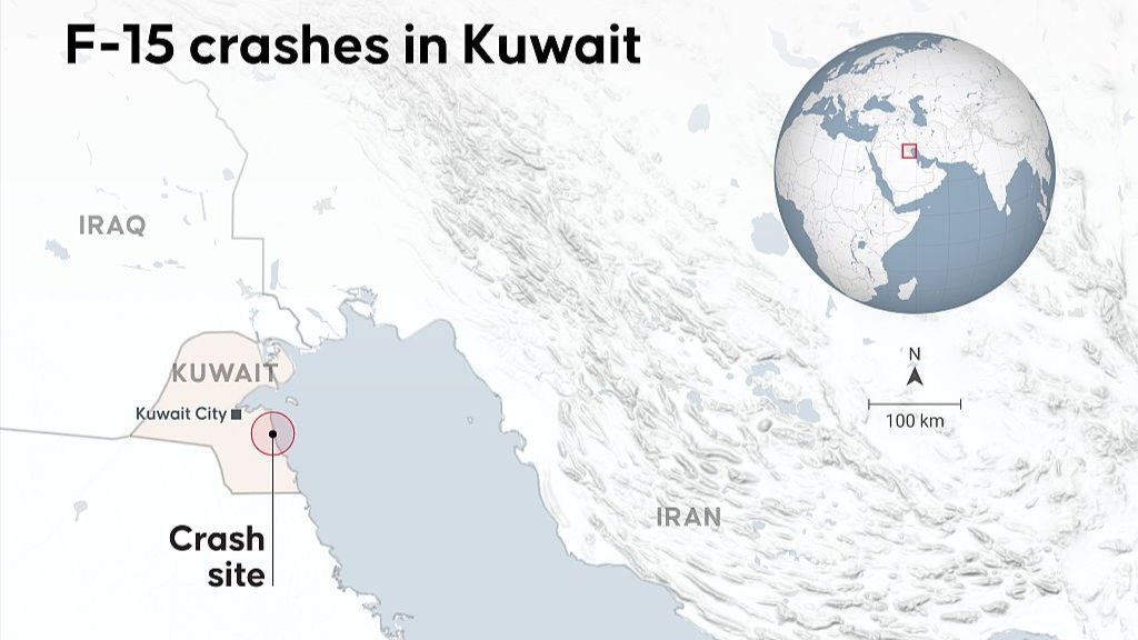 Infographic on F-15 crashes in Kuwait