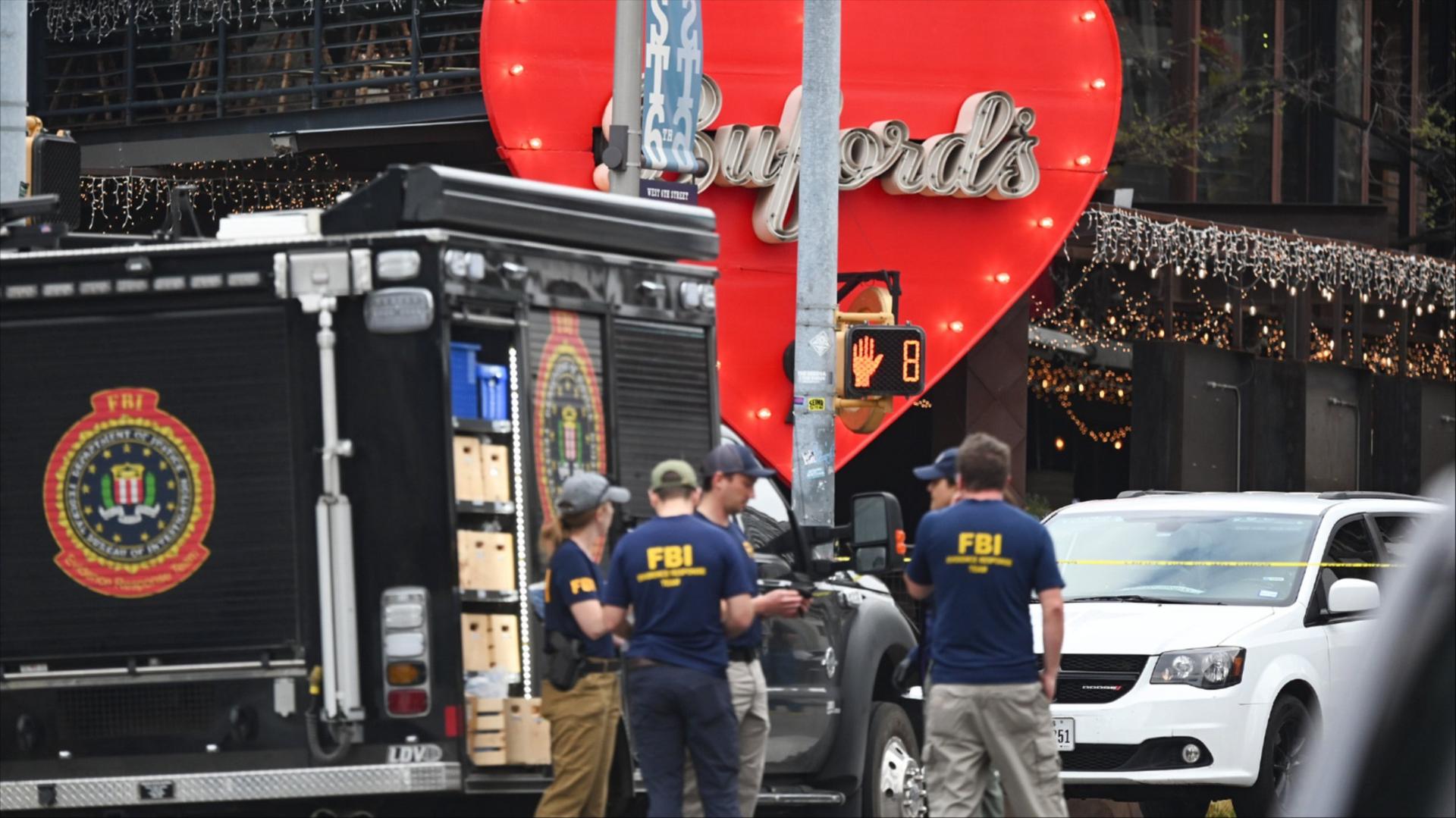 FBI truck outside of a bar in Austin