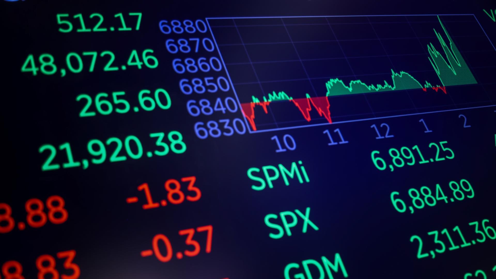 Stock market information on the floor of the New York Stock Exchange