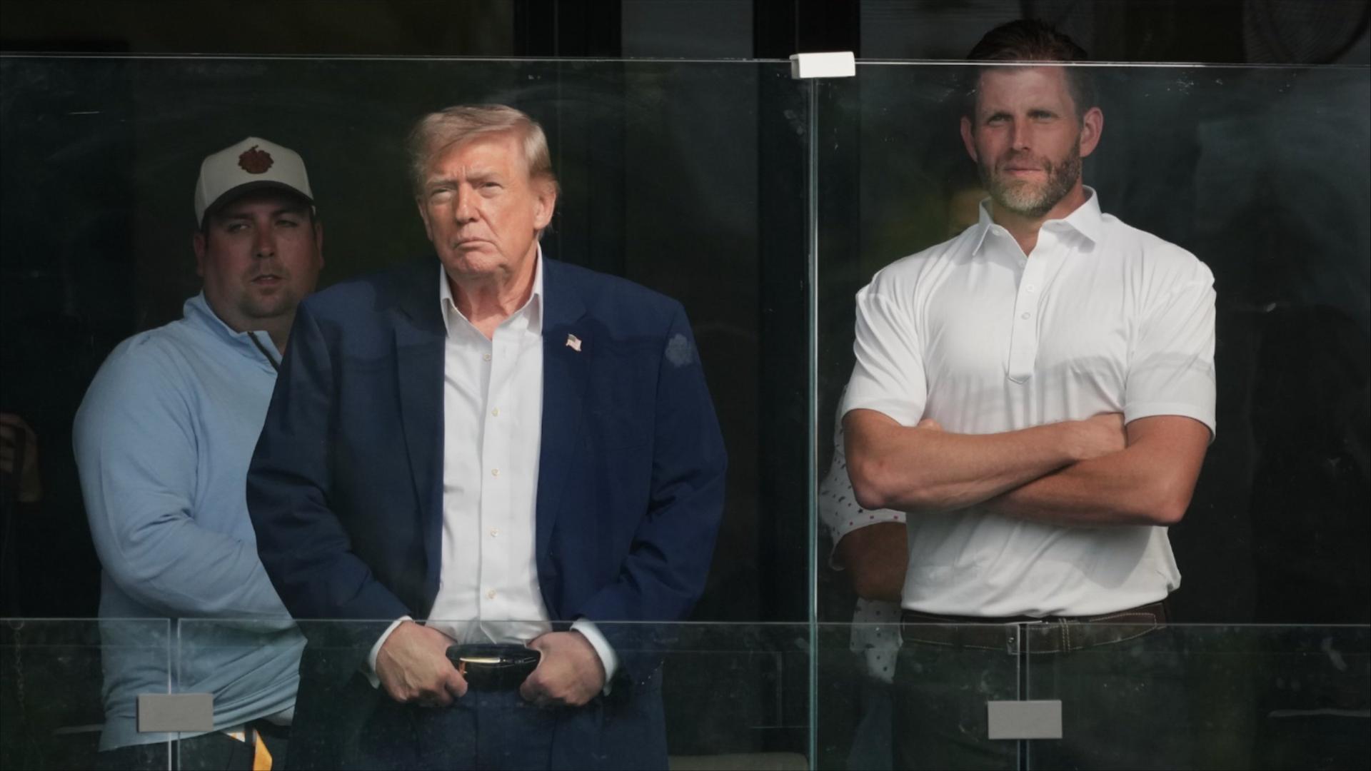 President Donald Trump with Eric Trump