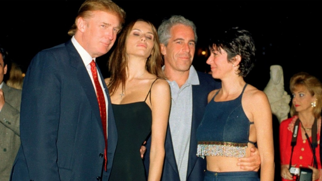 Donald Trump with Melania Trump, Jeffrey Epstein and Ghislaine Maxwell