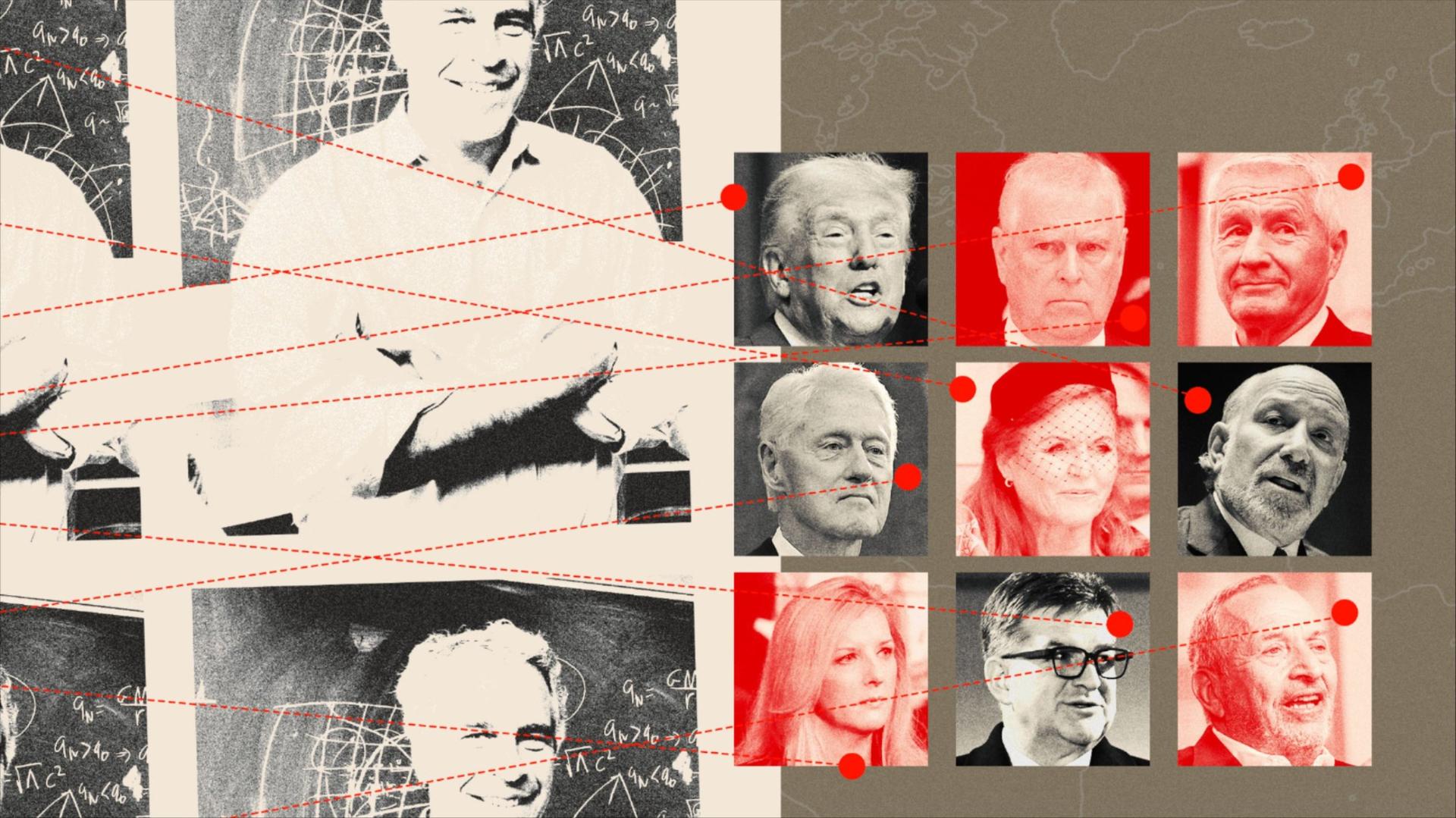 Original graphic showing Jeffrey Epstein and the politicians and public figures who've been associated with him