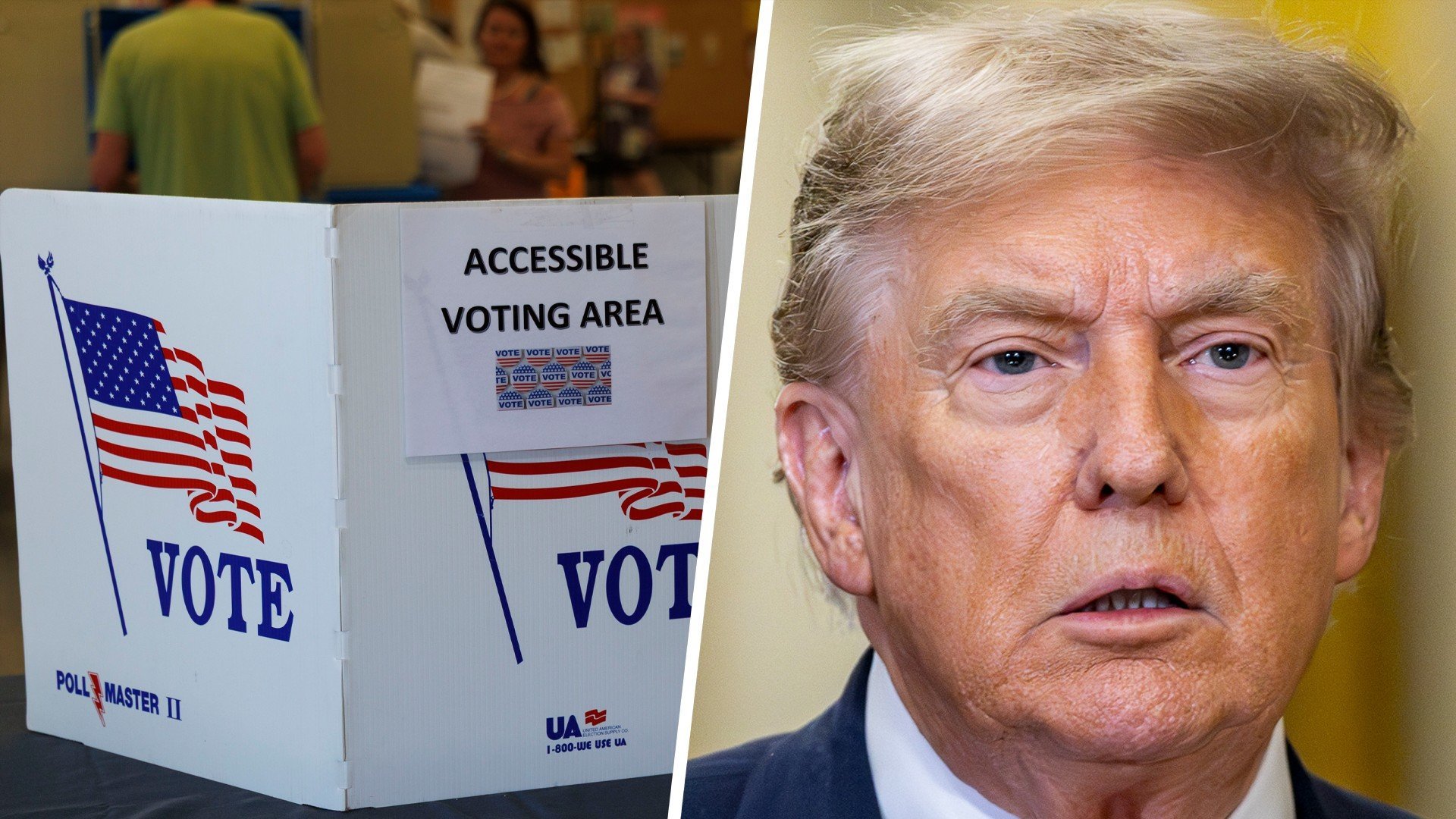 Donald Trump, voting booth