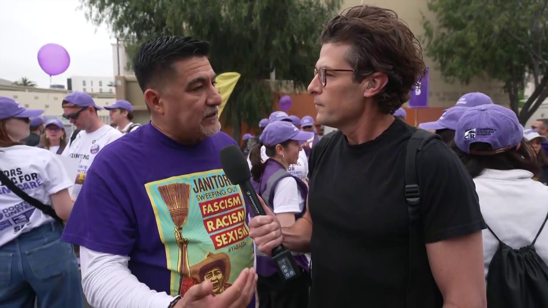 Jacob Soboroff and ‘May Day’ protester 