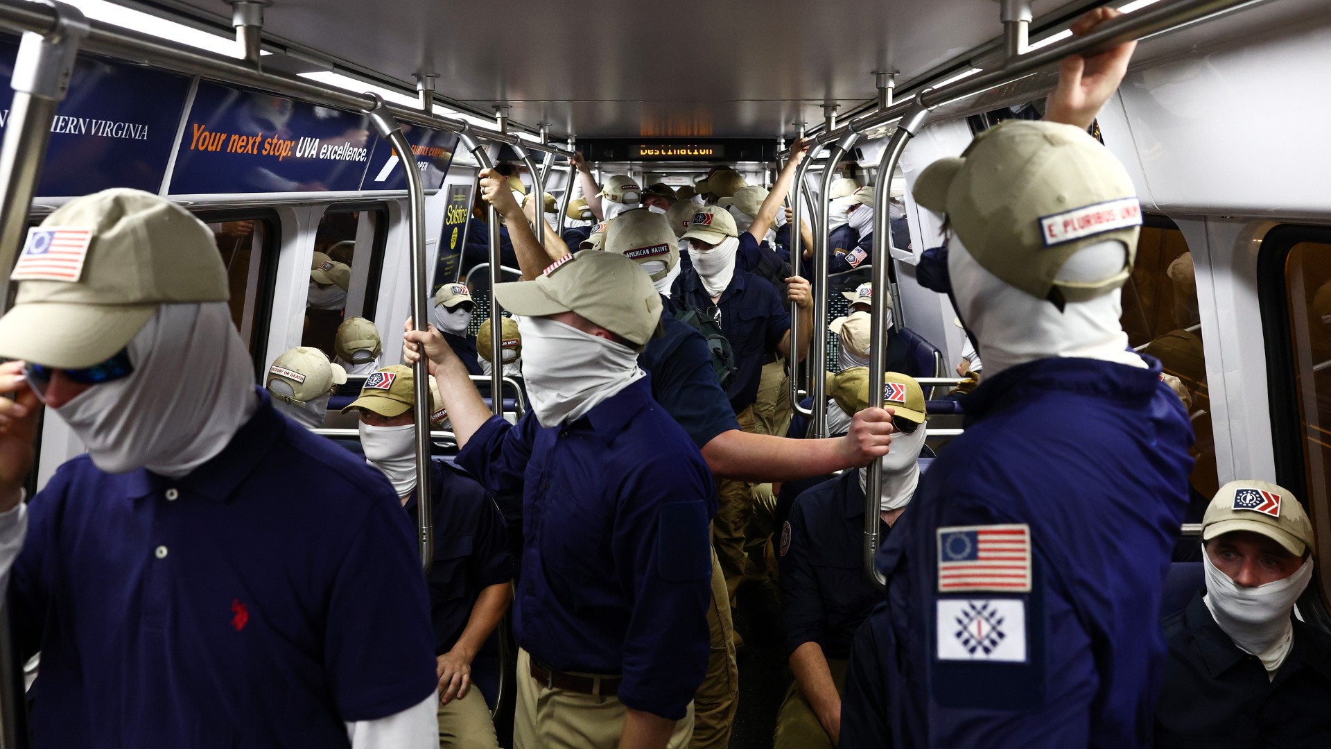 Patriot Front members on D.C. metro