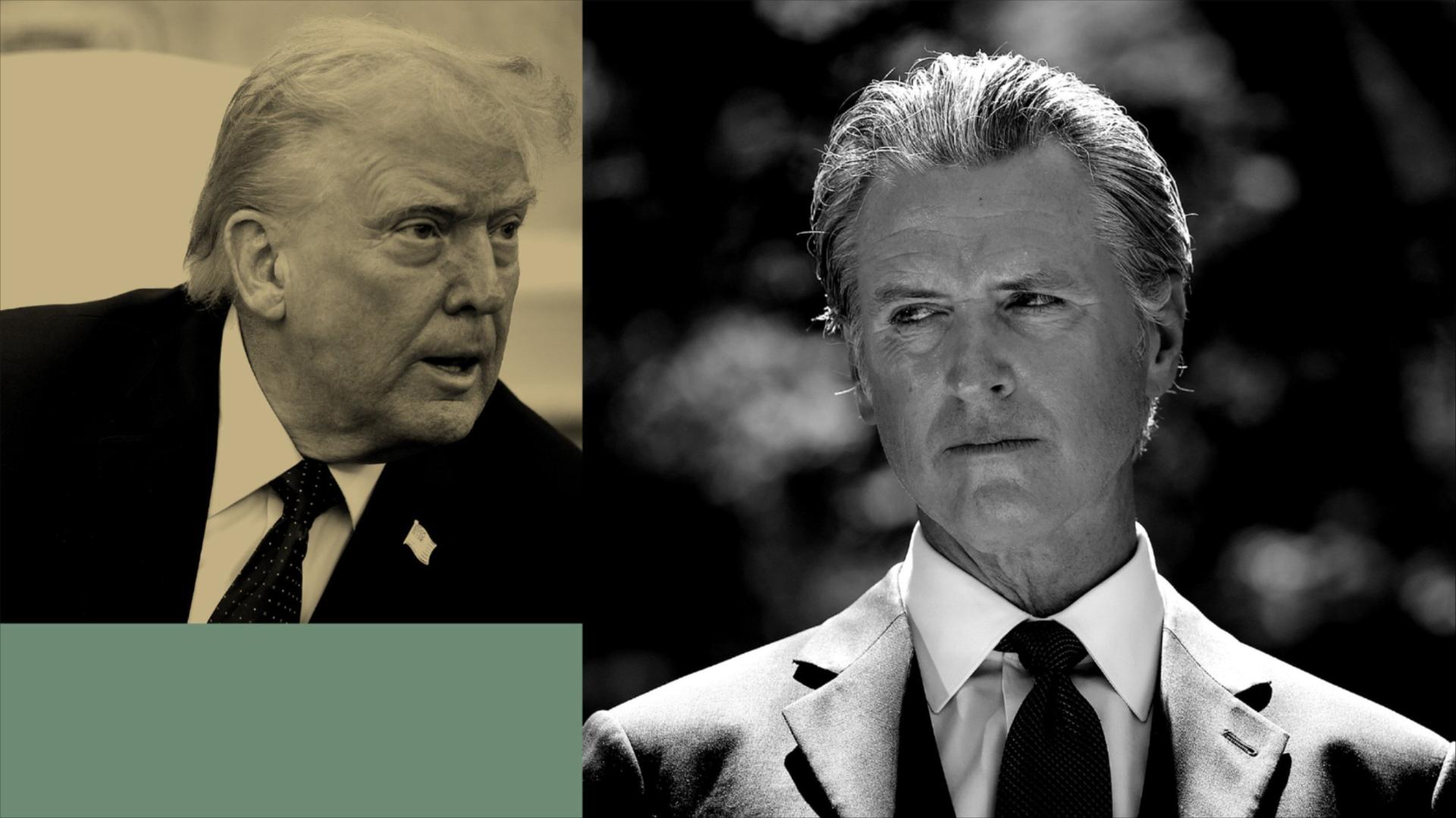 Graphic of Donald Trump and Gavin Newsom