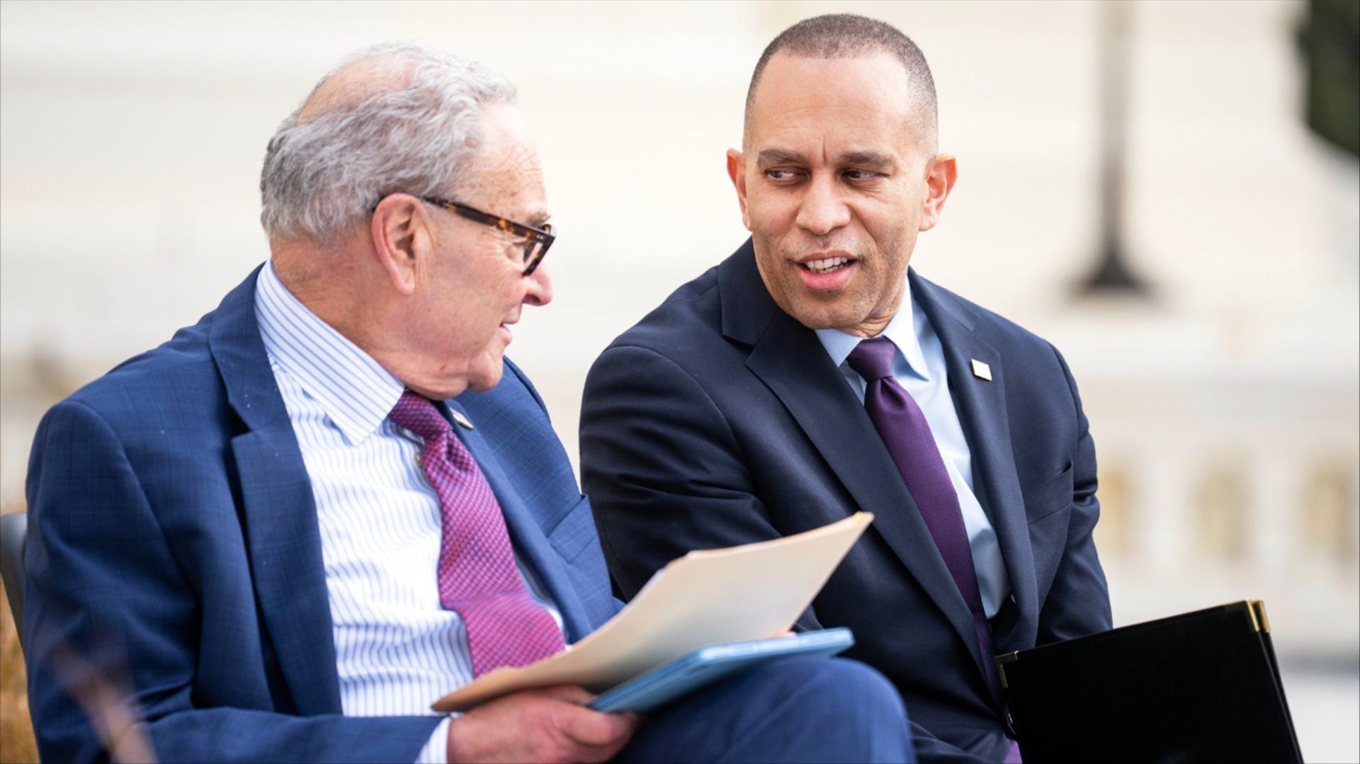 Sen. Chuck Schumer with Rep. Hakeem Jeffries