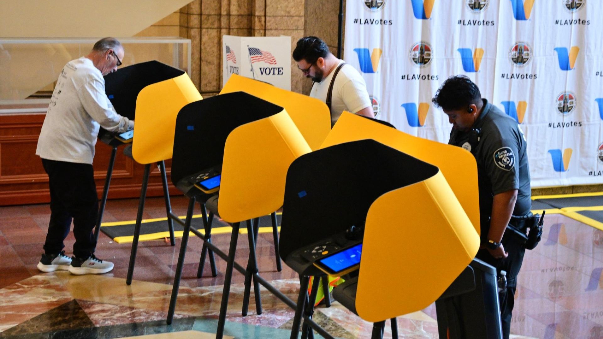 People voting in California