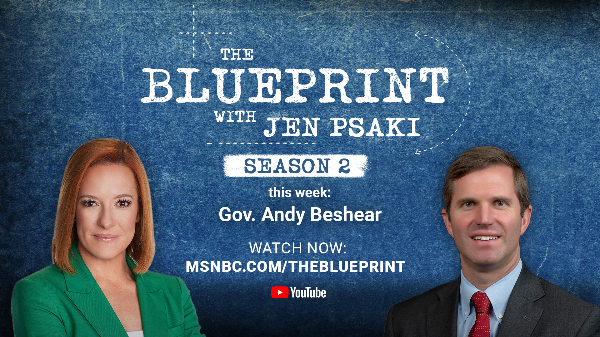 Graphic promoting The Blueprint with Jen Psaki