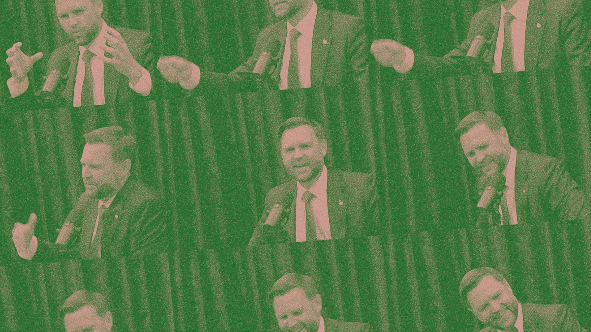 A sequence of images from JD Vance's appearance on the Joe Rogan podcast