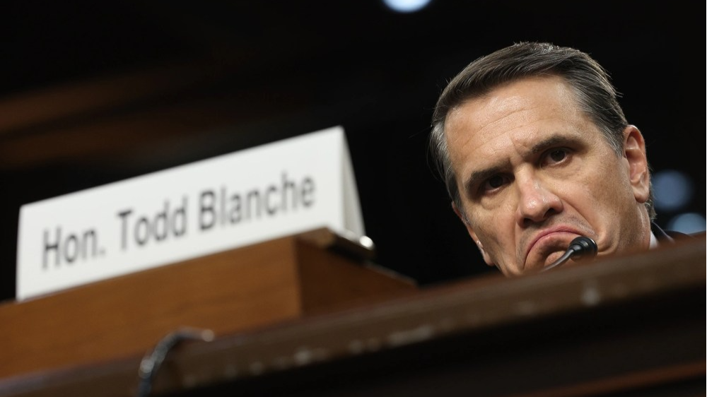 Acting Attorney General Todd Blanche appears at his confirmation hearing in front of the Senate Judiciary Committee on Capitol Hill on July 15, 2026.