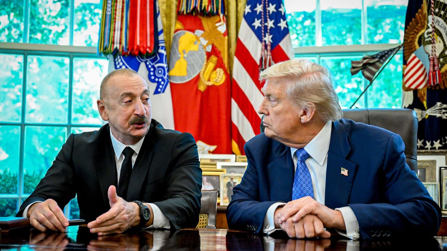 Azerbaijan's President Ilham Aliyev with President Trump