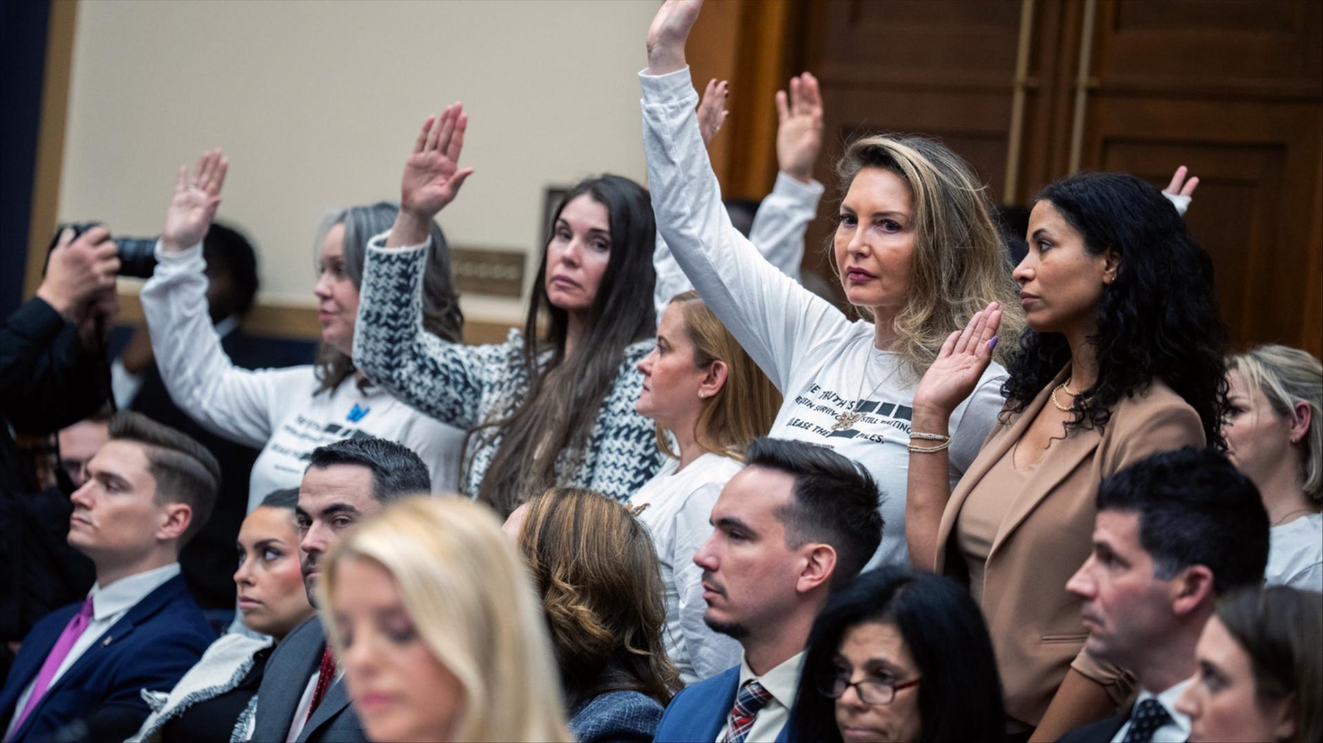 Epstein survivors at Bondi's hearing