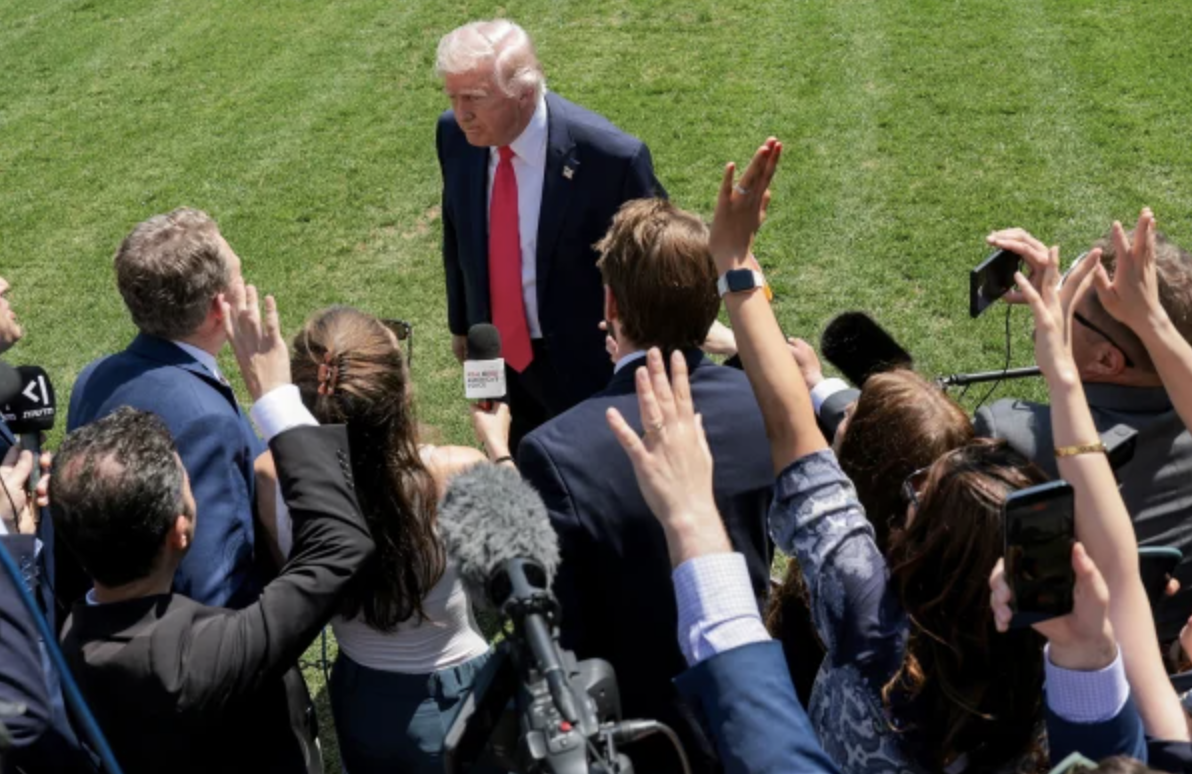 Trump speaking to reporters