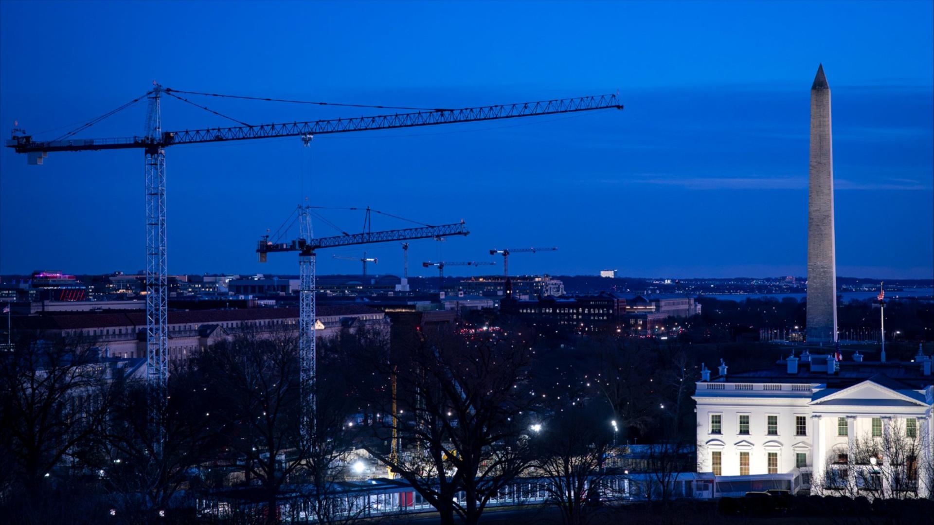 White House construction in Washington, D.C. wide shot