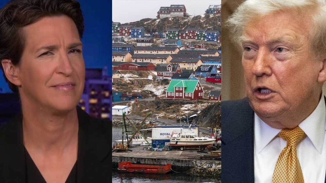 Rachel Maddow and Donald Trump
