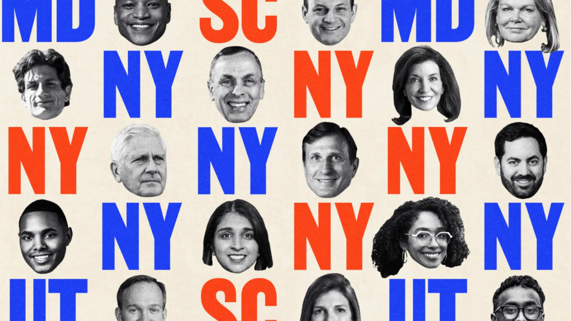 From left to right: Wes Moore, Alan Wilson, April McClain Delaney; Jack Schlossberg, Robert Smullen, Kathy Hochul; Bruce Blakeman, Dan Goldman, Mike Lawler; Ritchie Torres, Saritha Komatireddy, Darializa Avila Chevalier; Ben McAdams, Pamela Evette and Liban Mohamed.