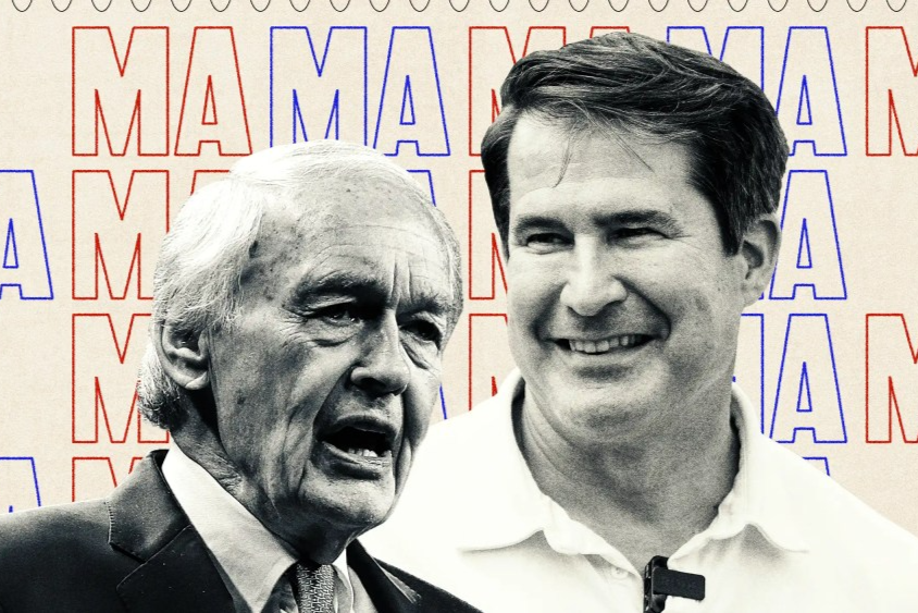 From left to right: Sen. Ed Markey and Rep. Seth Moulton