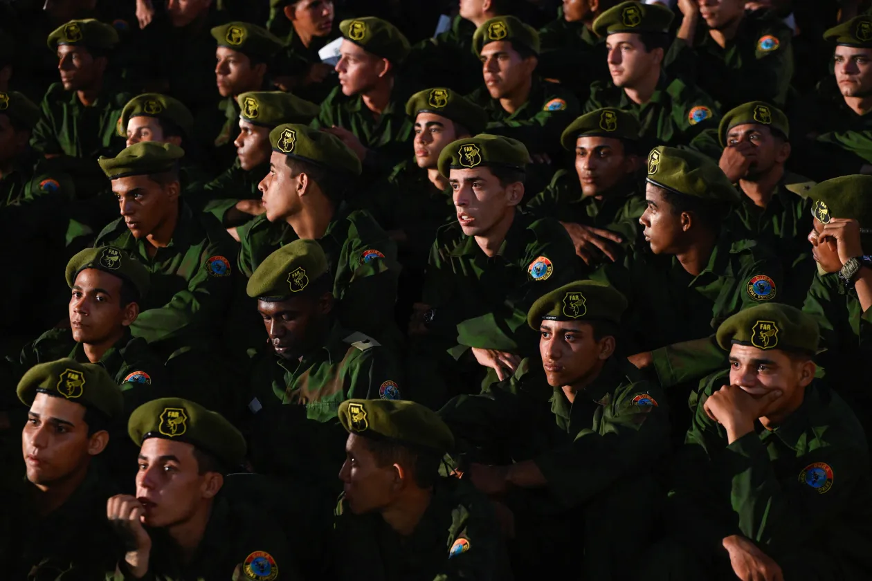 Cuban soldiers attend an event commemorating the nine year anniversary of late Cuban President Fidel Castro's death, in Havana, Cuba, November 25, 2025. 