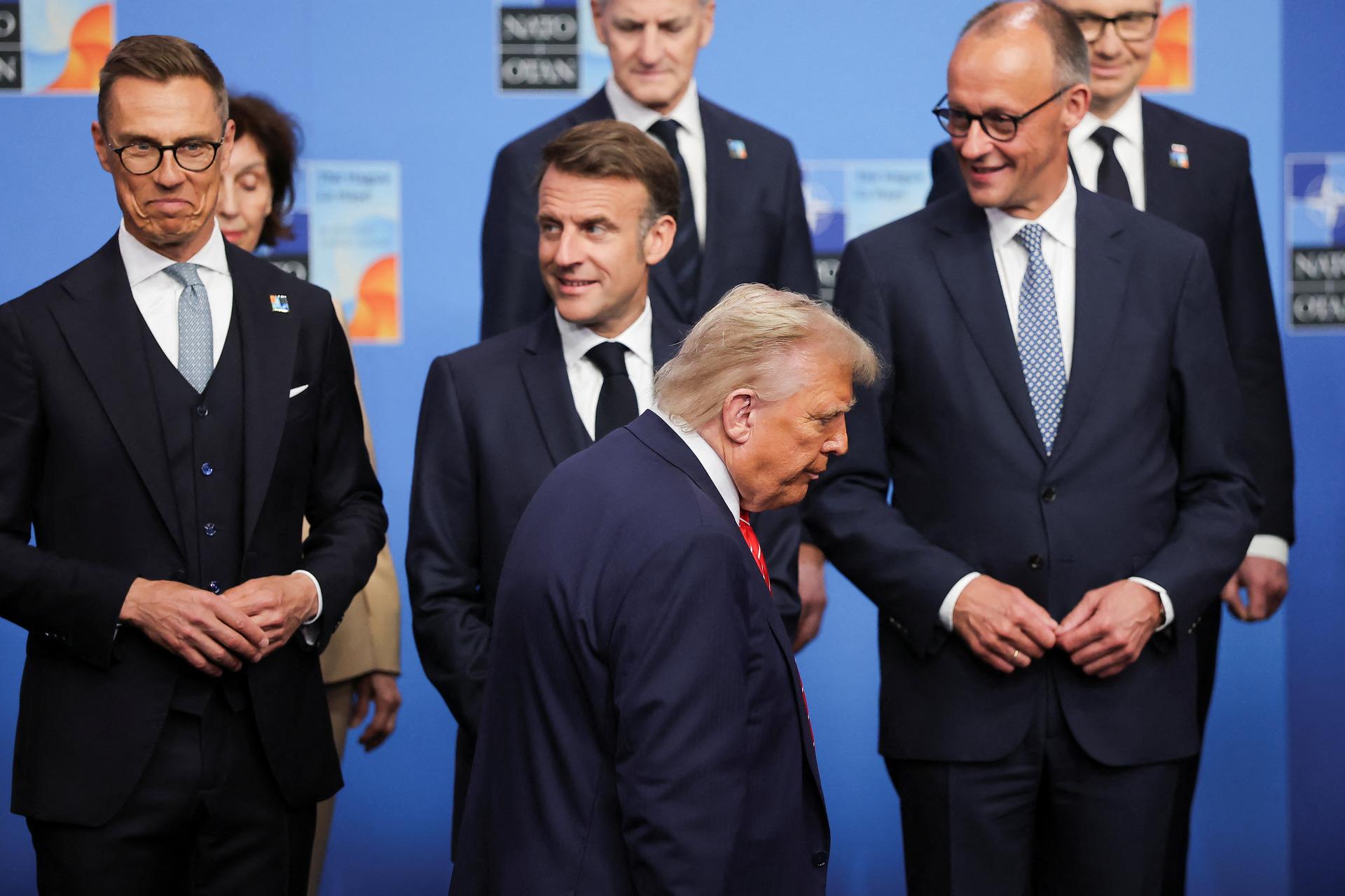 Leaders gathering for a photo during a NATO summit in The Hague, Netherlands, June 2025