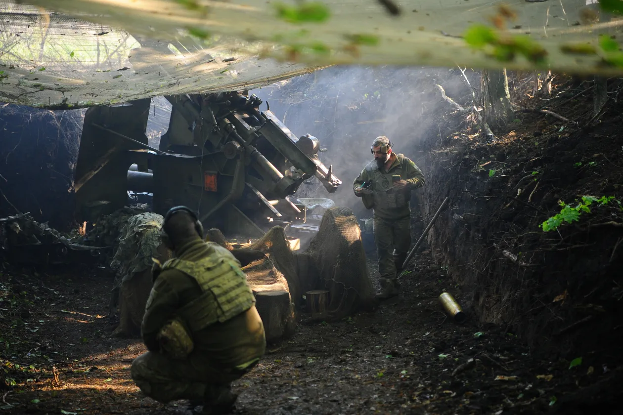 Ukrainian soldiers in the Kharkiv region, Ukraine, May 2025