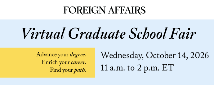 Logo of Foreign Affairs Virtual Graduate School Fair