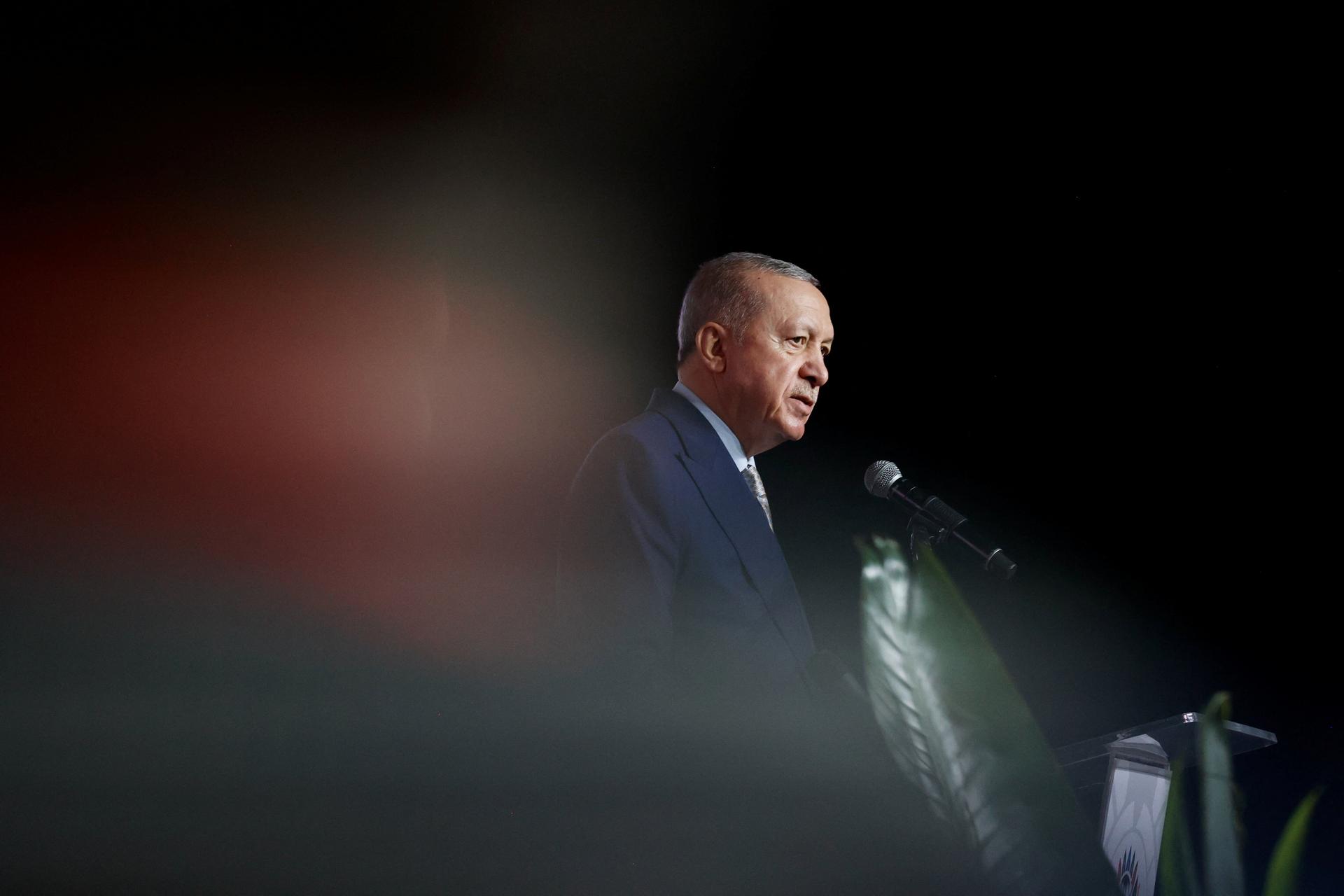 Turkey's President Tayyip Erdogan speaks to the media at the end of the G20 Leaders' Summit in Johannesburg, South Africa, November 23, 2025.