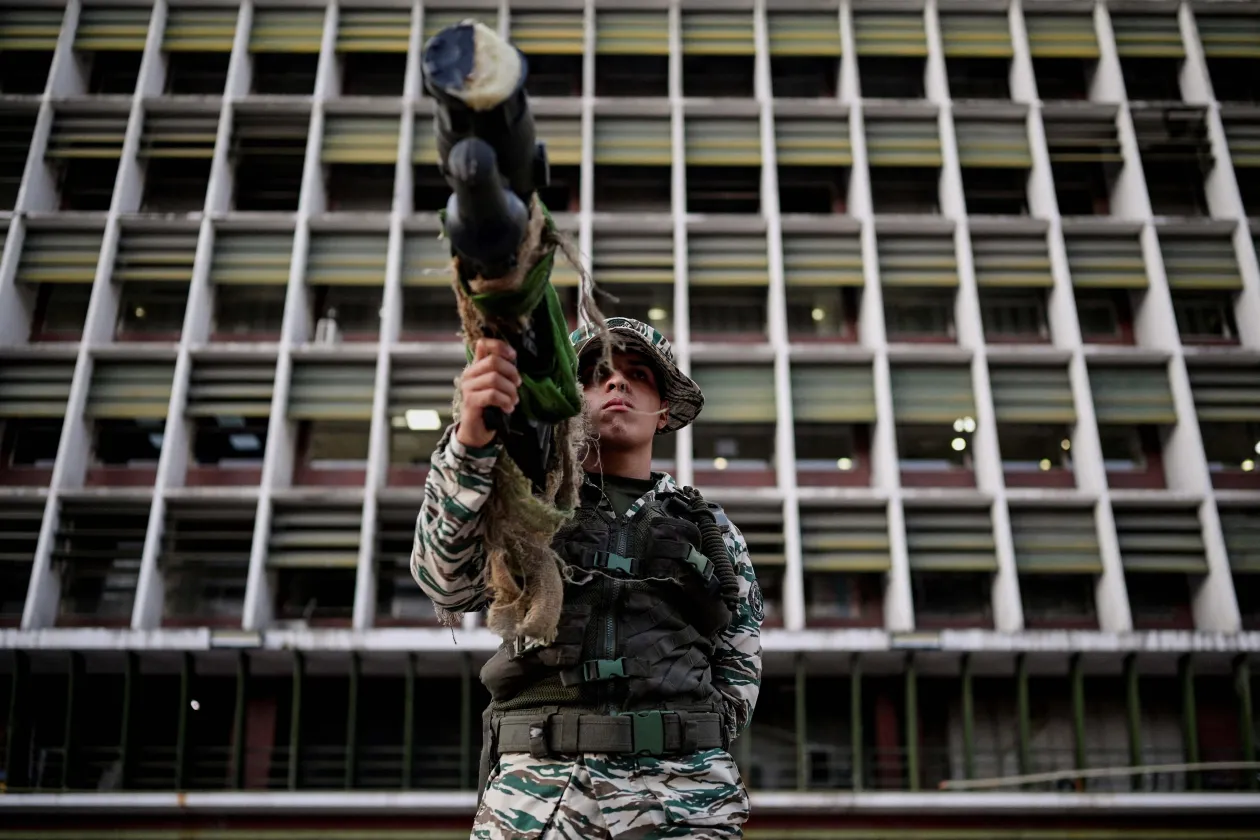 A member of the Bolivarian Militia of Venezuela in Caracas, Venezuela, October 2025
