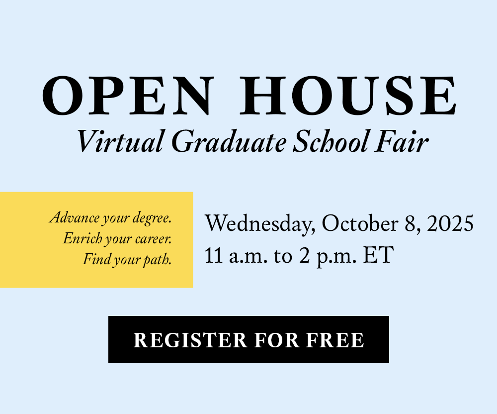 Open House Virtual Graduate School Fair: Wednesday, October 8, 2025. Register for Free