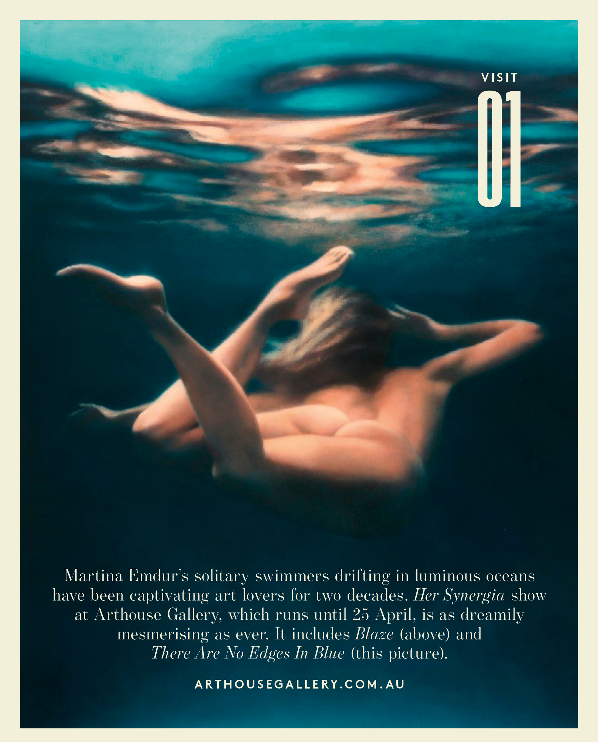 Painting of woman underwater