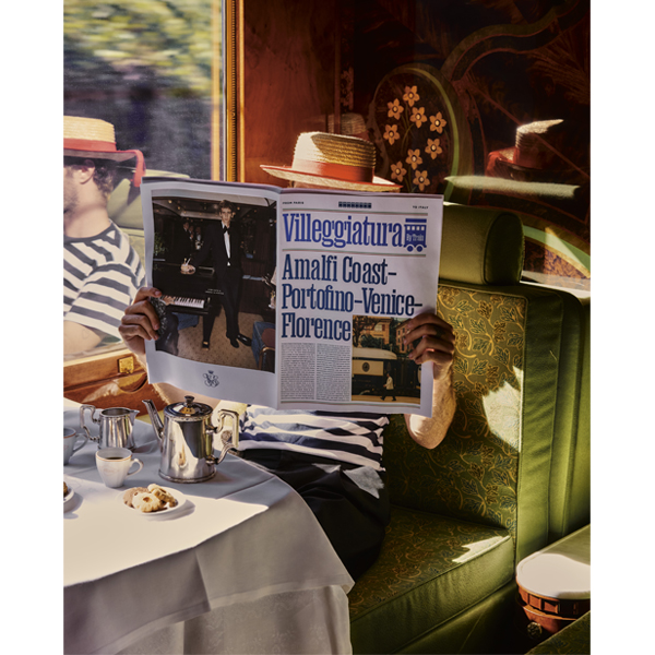 In the dining car aboard the Venice Simplon-Orient-Express