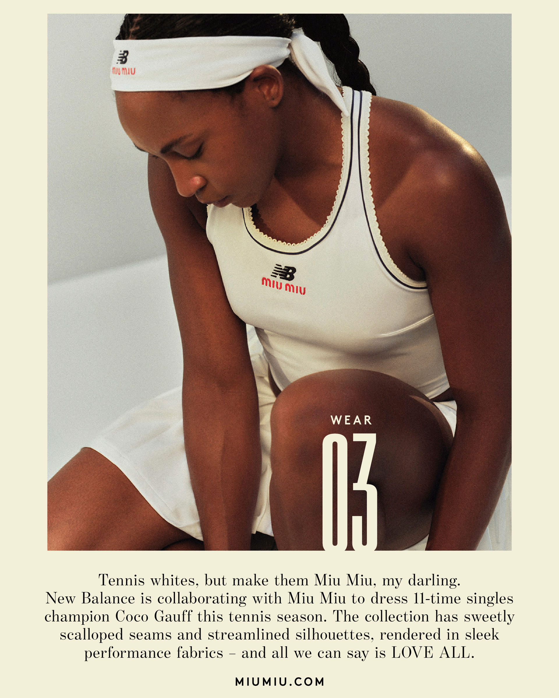 Coco Gauff wearing New Balance x Miu Miu