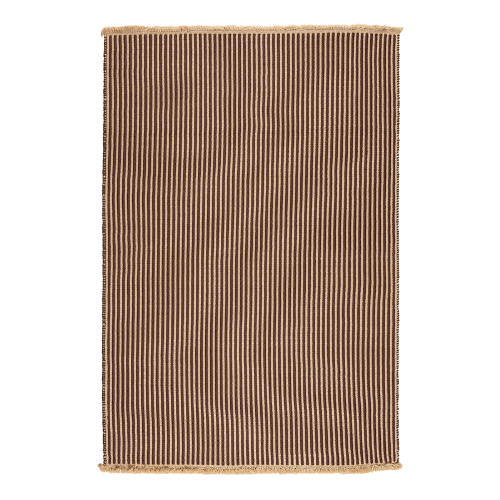 Double Transition Brown Outdoor Ribbed Rug