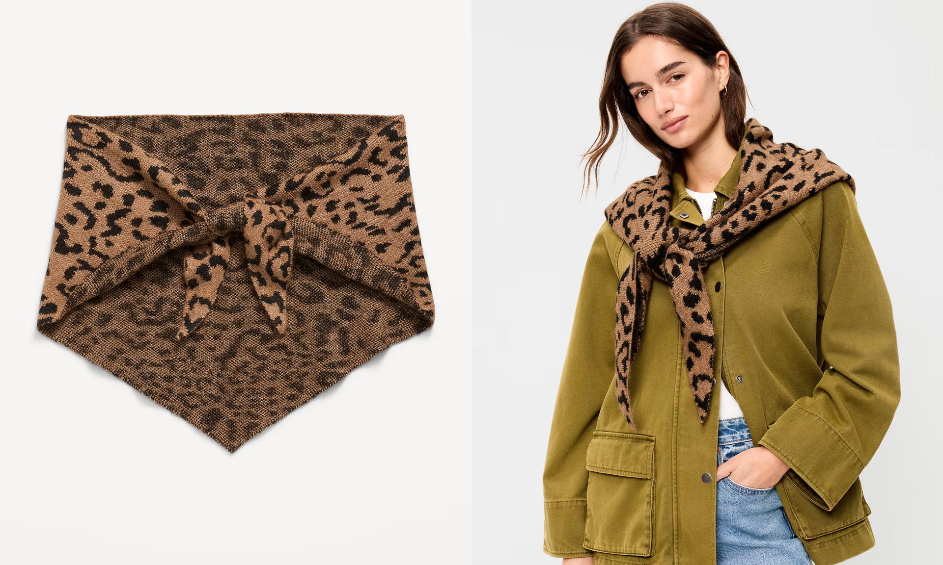 Oversized Rib-Knit Triangle Scarf