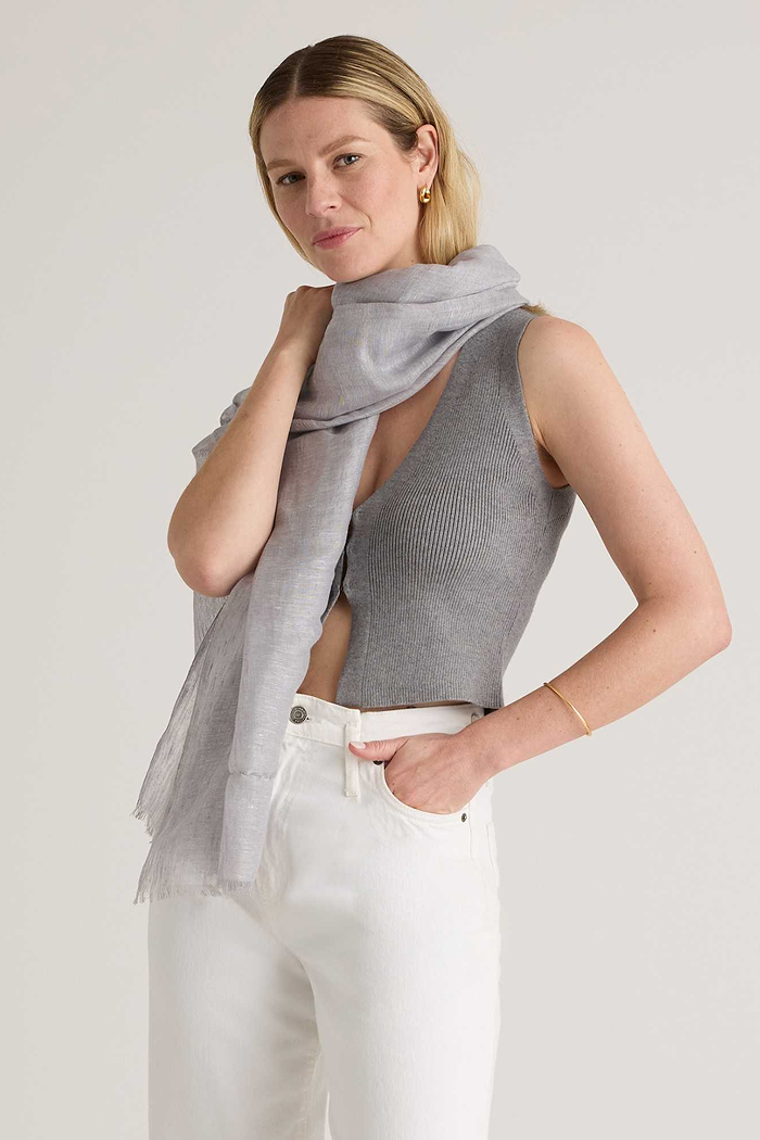 Lightweight Linen Silk Cashmere Scarf