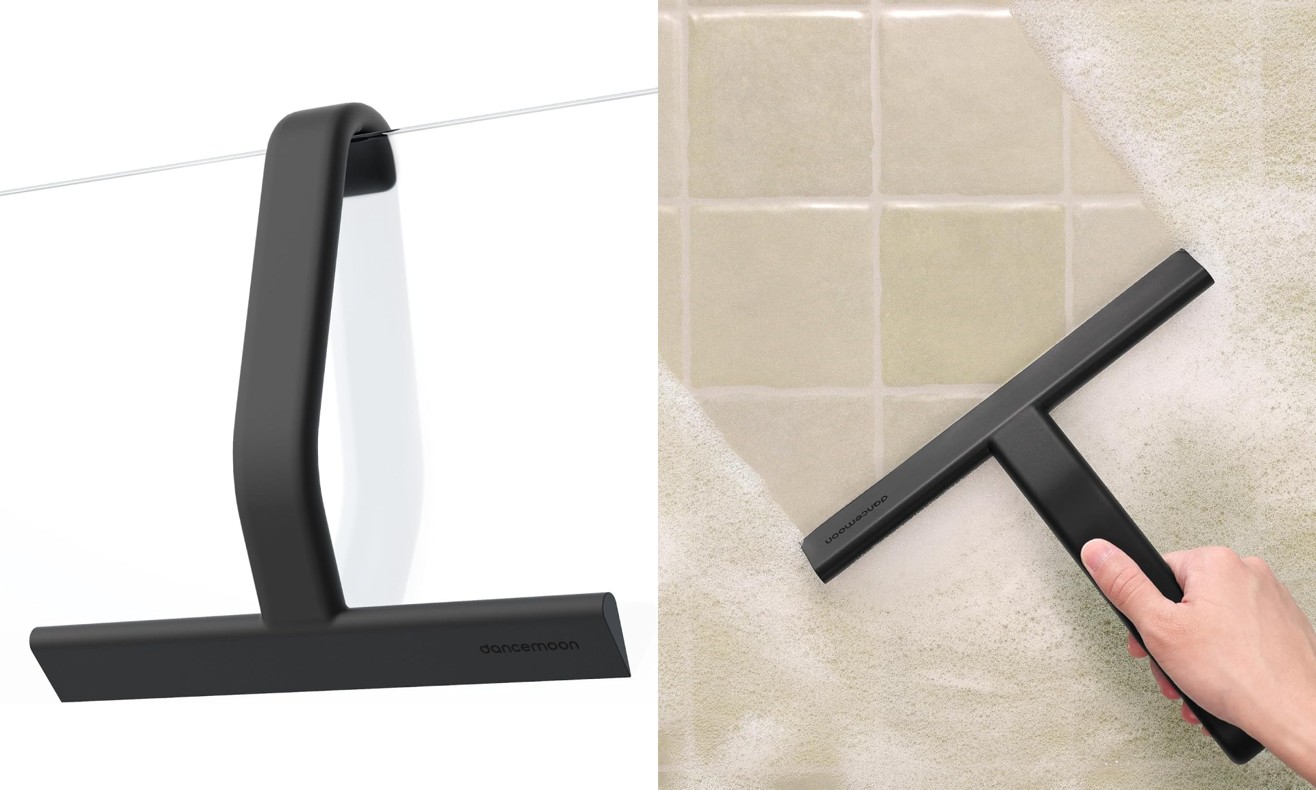 Shower Squeegee with Built-in Hook