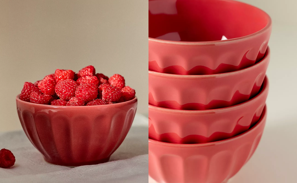 Amelie Latte Stoneware Cereal Bowls, Set of 4