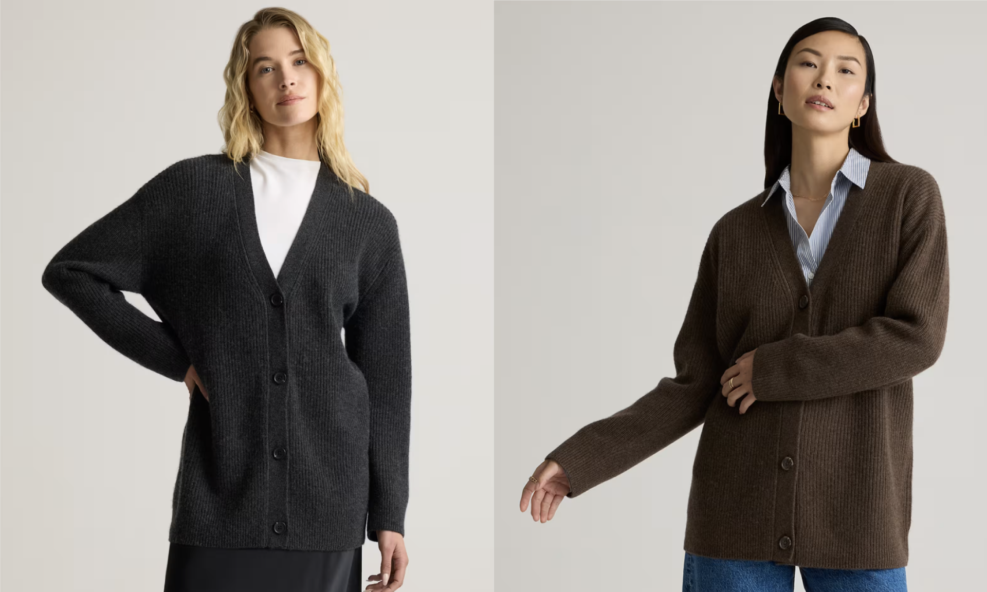 Mongolian Cashmere Oversized Boyfriend Cardigan