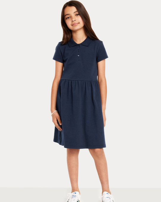 Fit-and-Flare Pique Polo Dress