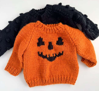 The sweetest jack-o’-lantern sweater 