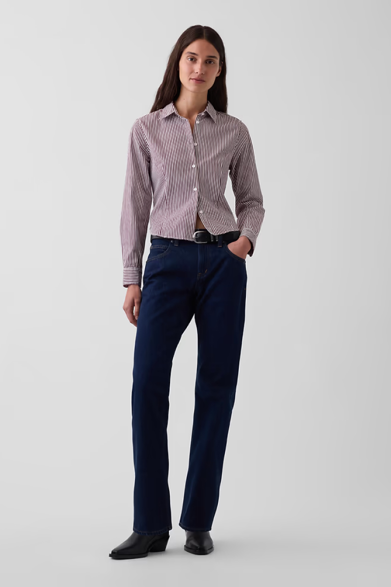 Mid Rise Straight Taper Jeans
